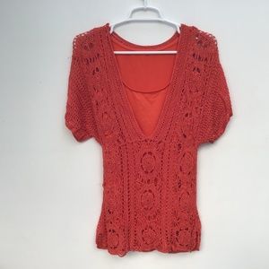 Orange crochet top
